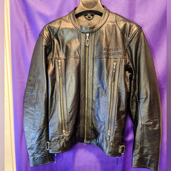 Harley-Davidson Men's Vintage Leather Motorcycle Jacket Size Medium - Picture 1 of 16